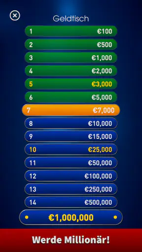 Millionär Trivia 2025 Quiz screenshot