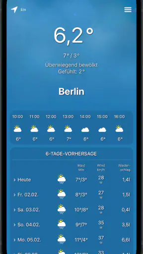 Mobilewetter screenshot