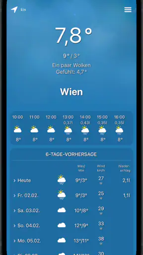 Mobilewetter screenshot