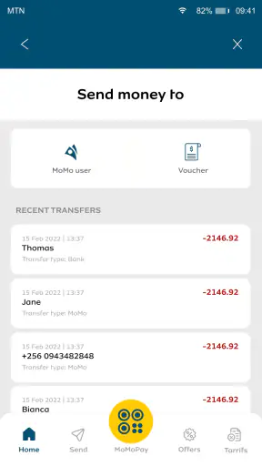 MTN MoMo screenshot