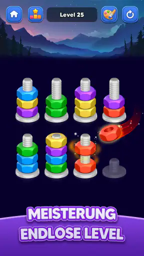 Muttern Sortieren - Farbspiel screenshot