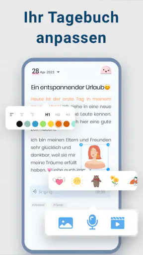My Diary, Journal Tagebuch app screenshot