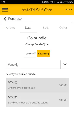 MyMTN screenshot