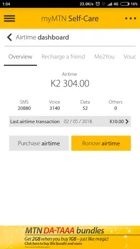 MyMTN screenshot