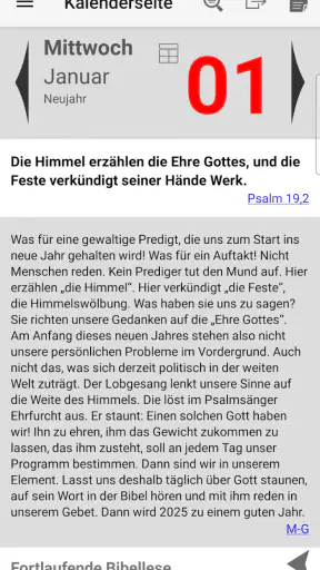 Neukirchener Kalender 2025 screenshot
