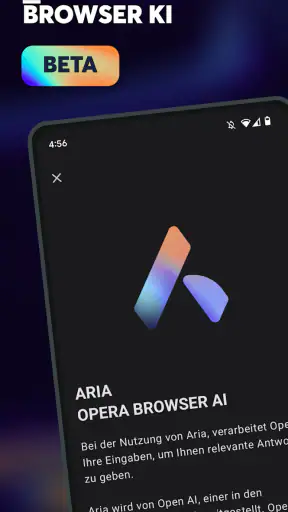 Opera Browser beta mit KI screenshot
