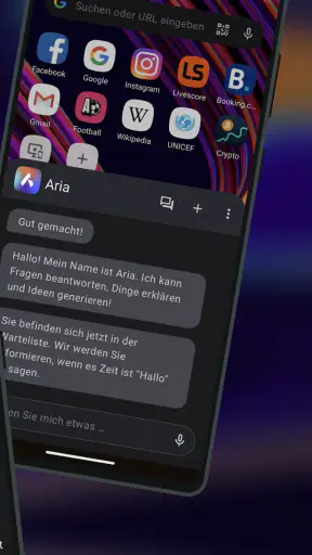 Opera Browser beta mit KI screenshot