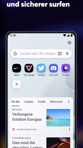 Opera Browser beta mit KI screenshot