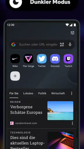Opera Browser beta mit KI screenshot