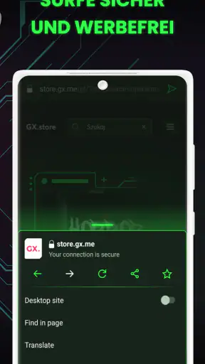 Opera GX: Gaming-Browser screenshot