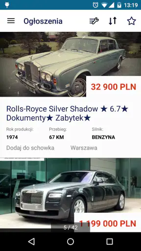 OTOMOTO screenshot