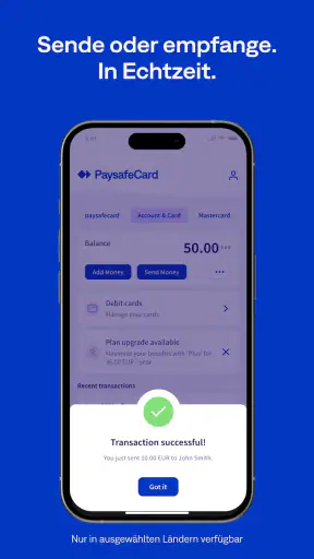 PaysafeCard– Prepaid-Zahlungen screenshot