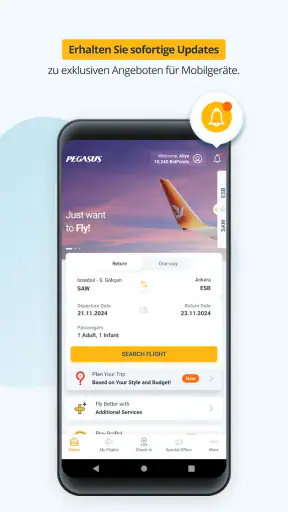 Pegasus: Günstige Flugtickets screenshot