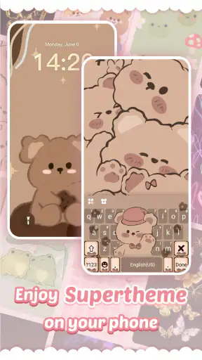 Pink Cute Hippo Themen screenshot