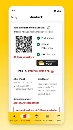 Post & DHL screenshot