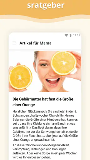 Schwangerschafts-App screenshot