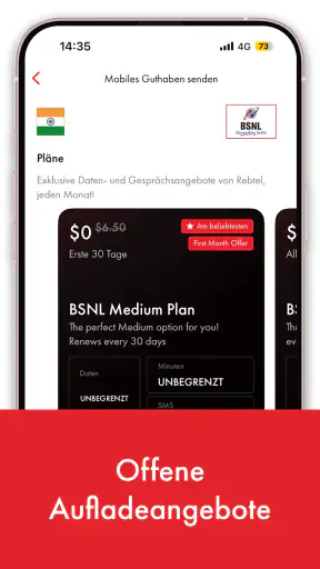 Rebtel: Aufladungen und Anrufe screenshot