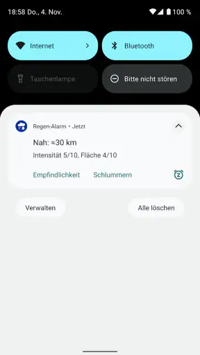 Regen-Alarm (Rain Alarm) screenshot