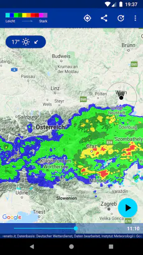Regen-Alarm (Rain Alarm) screenshot