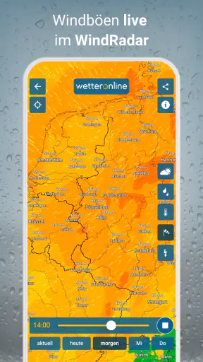 RegenRadar mit Unwetterwarnung screenshot