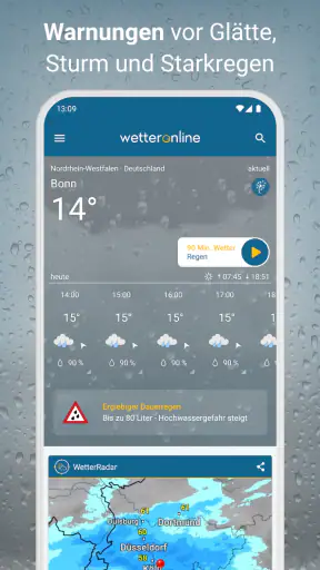RegenRadar mit Unwetterwarnung screenshot