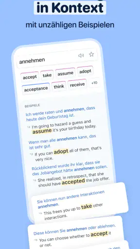 Reverso Übersetzer Wörterbuch screenshot