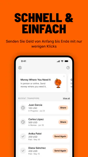 Ria Money Transfer: Sende Geld screenshot