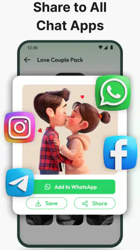 Romantic Love Emoji WAStickers screenshot