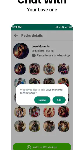 Romantic Stickers WASticker.ly screenshot
