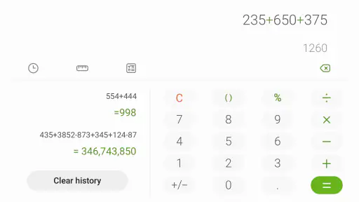 Samsung Calculator screenshot