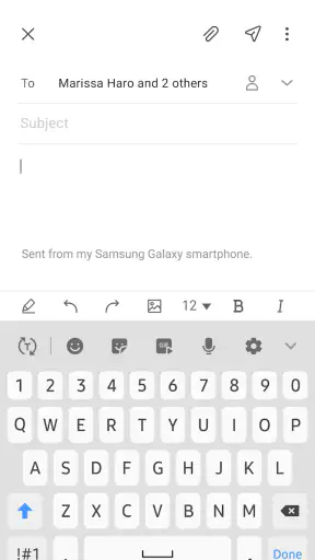 Samsung Email screenshot
