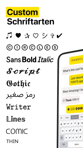 Schöne Schriftarten & Tastatur screenshot