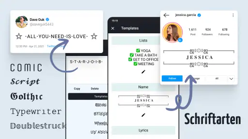 Schriftarten - schöne Texte screenshot