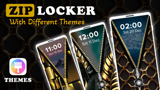 Screen Lock – Gold Zip Locker screenshot
