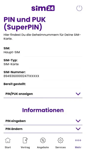 sim24 Servicewelt screenshot