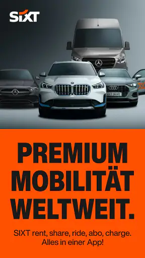 SIXT rent. share. ride. plus. screenshot