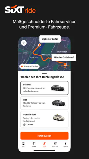 SIXT rent. share. ride. plus. screenshot