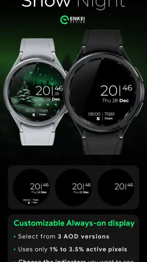 Snow Night - watch face screenshot