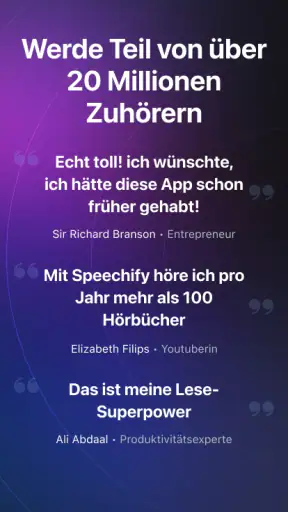 Speechify: KI-Vorlese-App screenshot