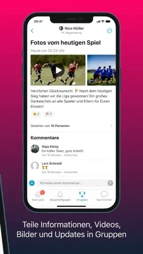 Spond; Mannschaftsorganisation screenshot