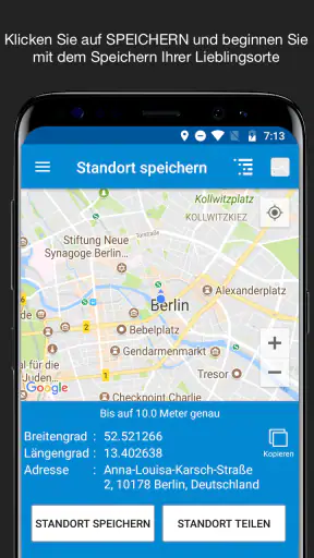 Standort speichern GPS screenshot