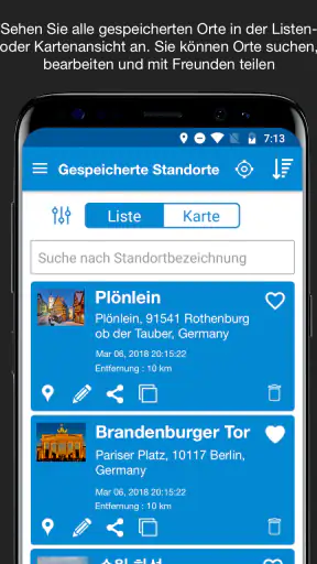 Standort speichern GPS screenshot