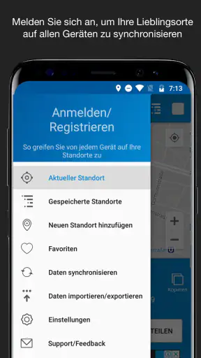 Standort speichern GPS screenshot