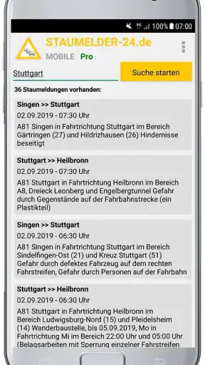 Staumelder MOBILE screenshot