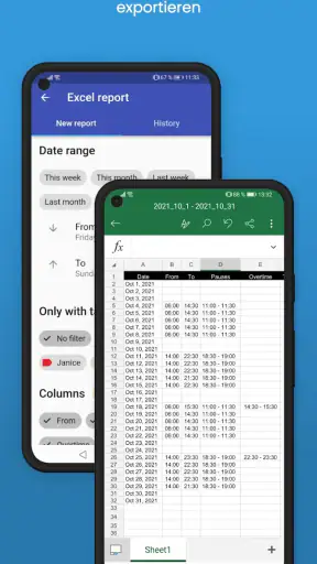 Stundenzettel Zeiterfassung screenshot