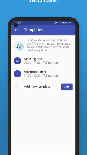 Stundenzettel Zeiterfassung screenshot