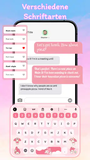 Tastatur Hintergrund, Schrift screenshot