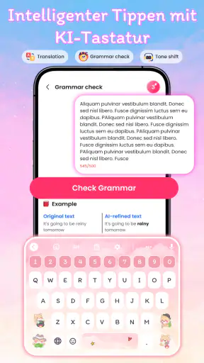 Tastatur Hintergrund, Schrift screenshot