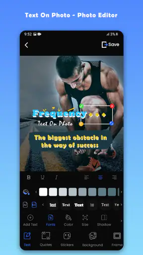 Text auf Foto -Bildbearbeitung screenshot