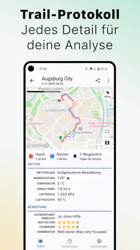 The Mantrailing App screenshot